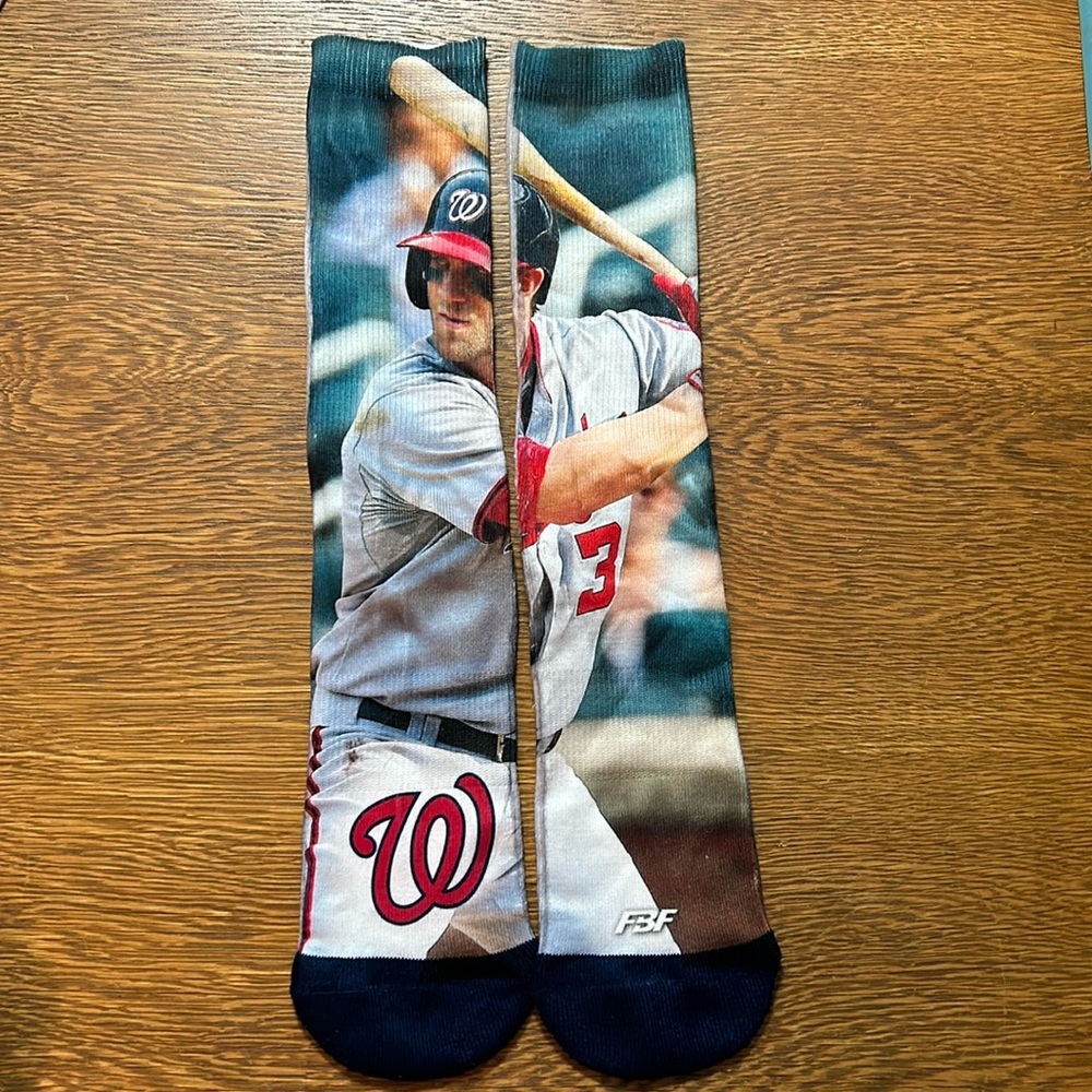FBF size large Bryce Harper Washington nationals socks